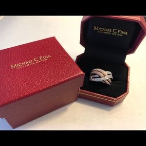 Michael C Fina crisscross diamond ring 7